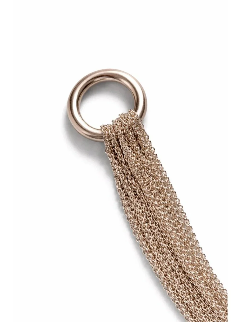 Tiffany Multi Strand Mesh Chain Round Circle Toggle Bracelet in Sterling Silver